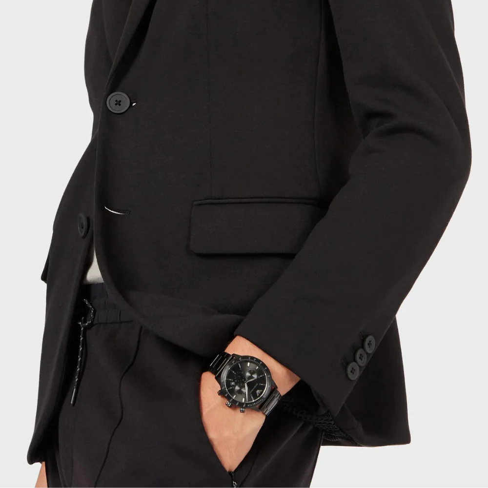 Emporio Armani Chronograph Black Stainless Steel Watch - Image 4