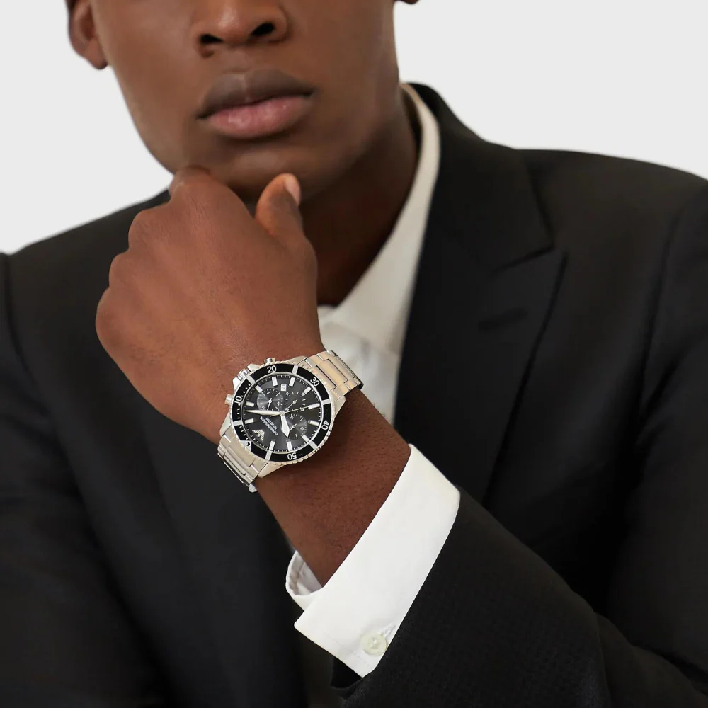 Emporio Armani Chronograph Stainless Steel Bracelet Watch - Image 3