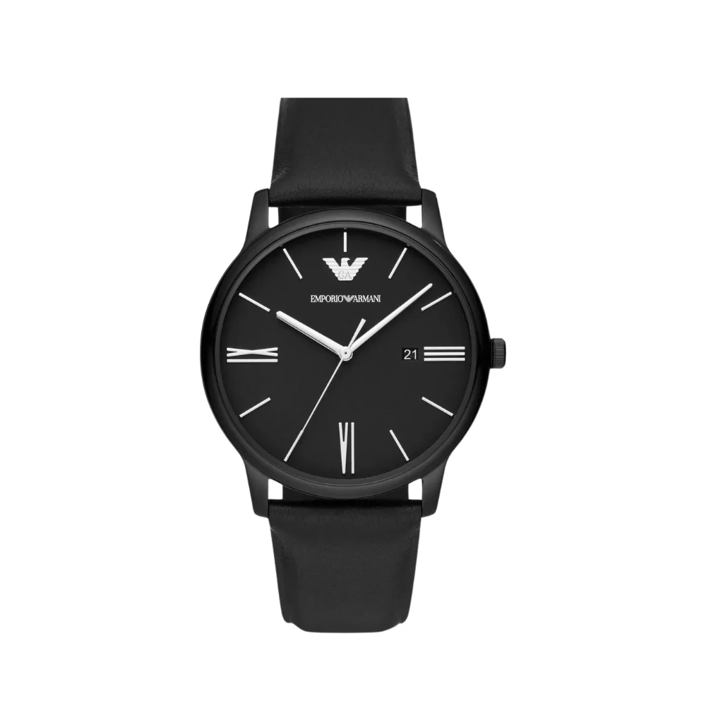 Emporio Armani Stainless Steel Leather strap 42mm watch