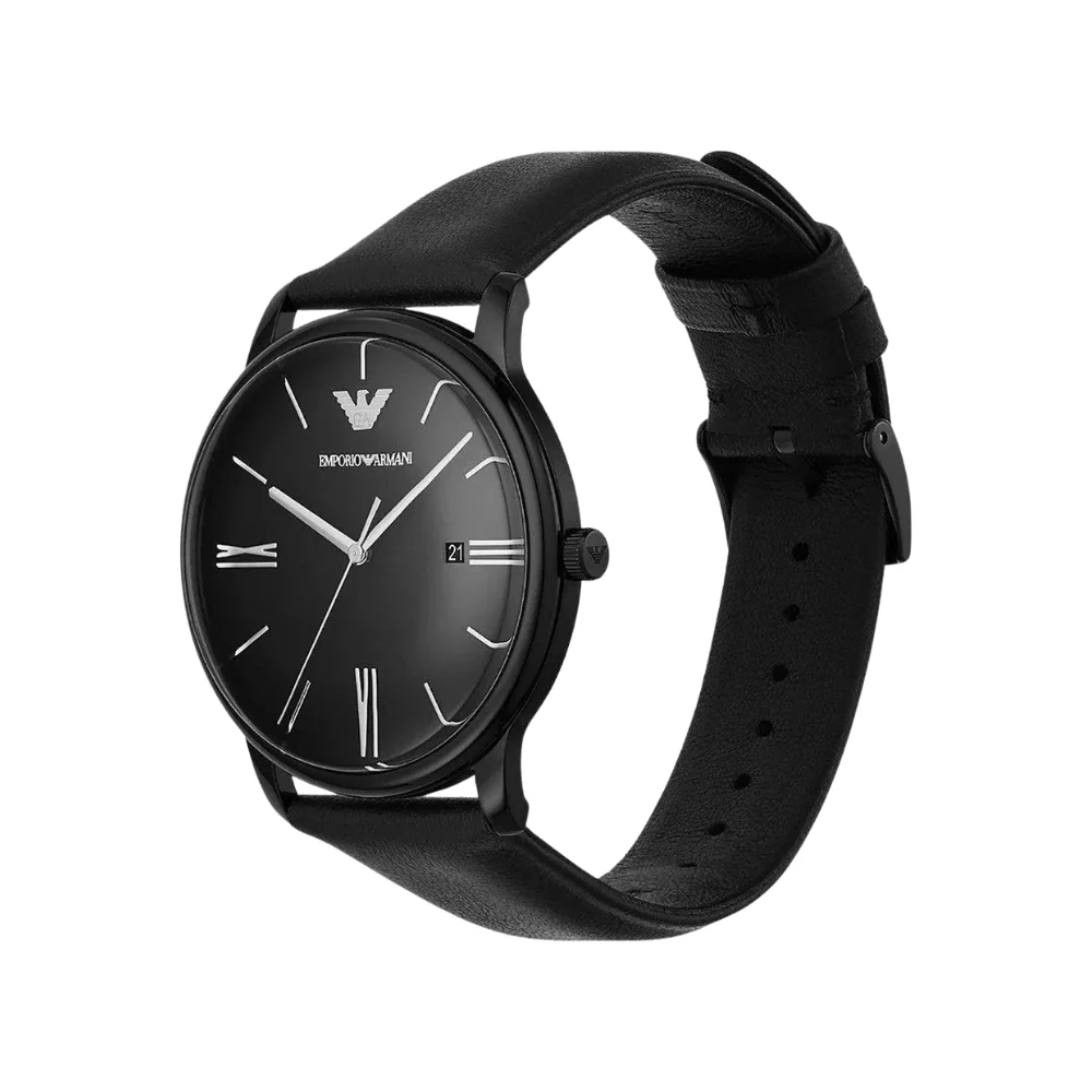 Emporio Armani Stainless Steel Leather strap 42mm watch - Image 2
