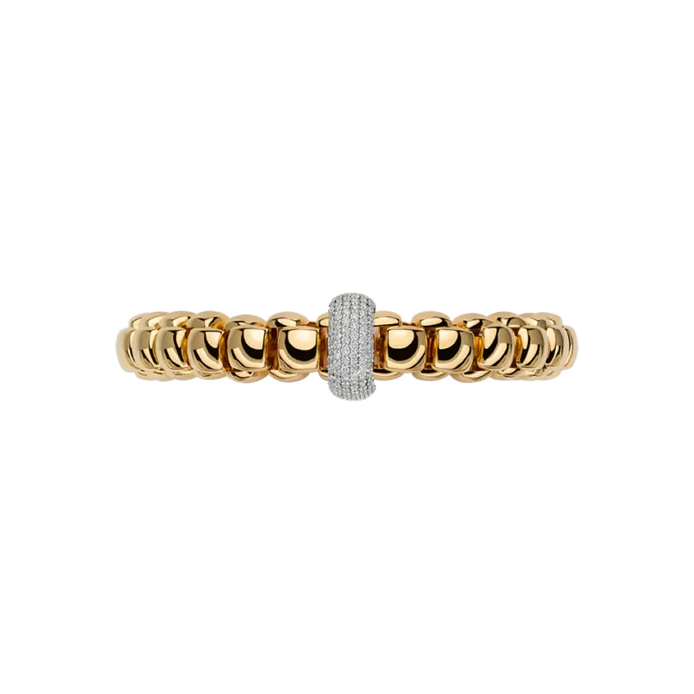 FOPE 18ct Yellow Gold Diamond Pave Bracelet - Image 4