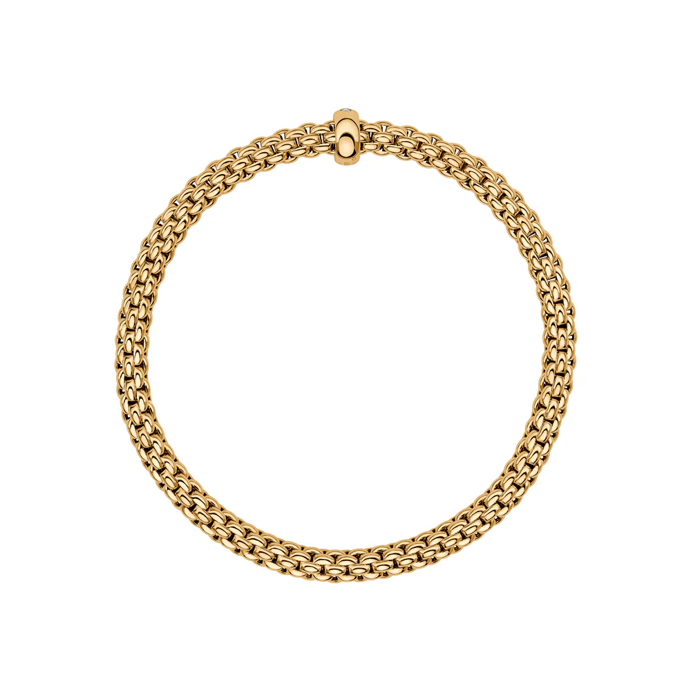 FOPE 18ct Yellow Gold Flex'it Solitaire Diamond Bracelet