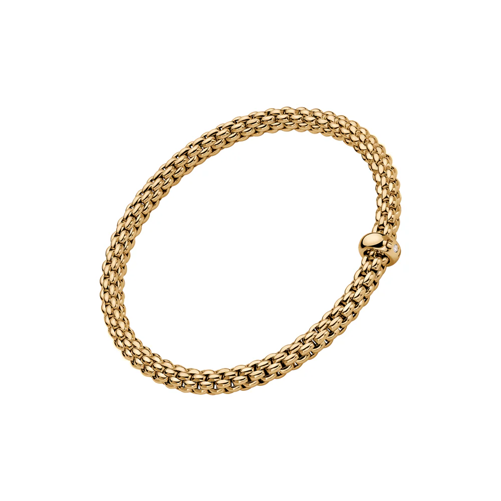FOPE 18ct Yellow Gold Flex'it Solitaire Diamond Bracelet - Image 4