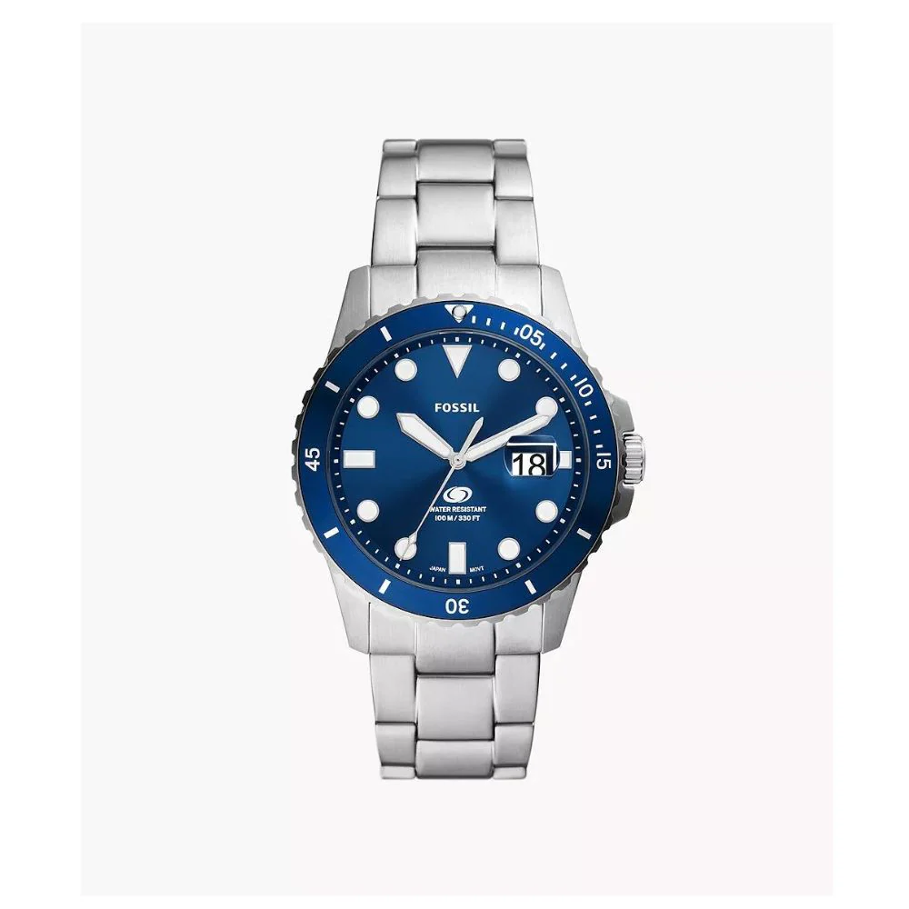 Fossil Blue Dive Three-Hand Date Blue Dial Watch