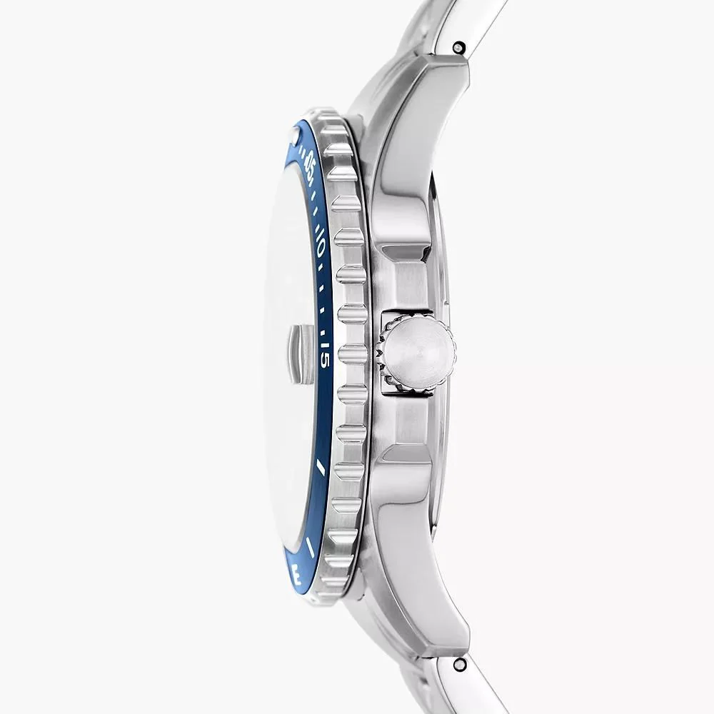 Fossil Blue Dive Three-Hand Date Blue Dial Watch - Image 4