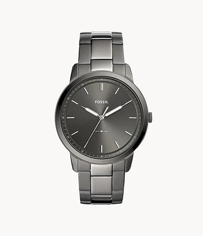 Fossil Minimalist Three-Hand Smoke Stainless Steel Watch