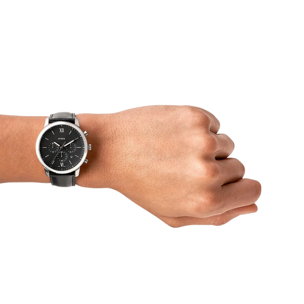 Fossil Neutra Chronograph Black Leather Watch - Image 3