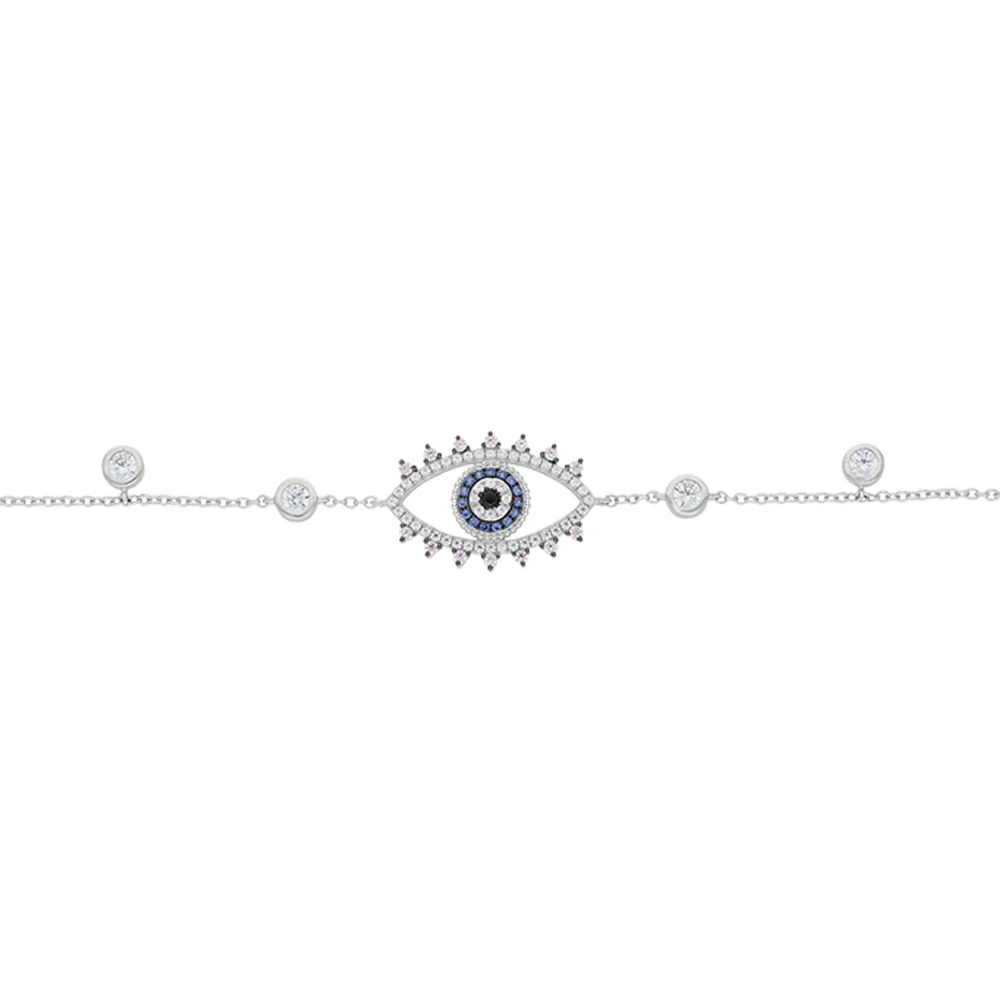 Gold Plated CZ Evil Eye Bracelet - Image 4