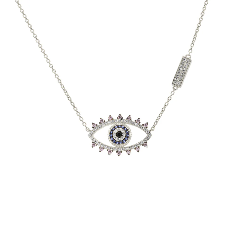 Gold Plated CZ Evil Eye Pendant - Image 3
