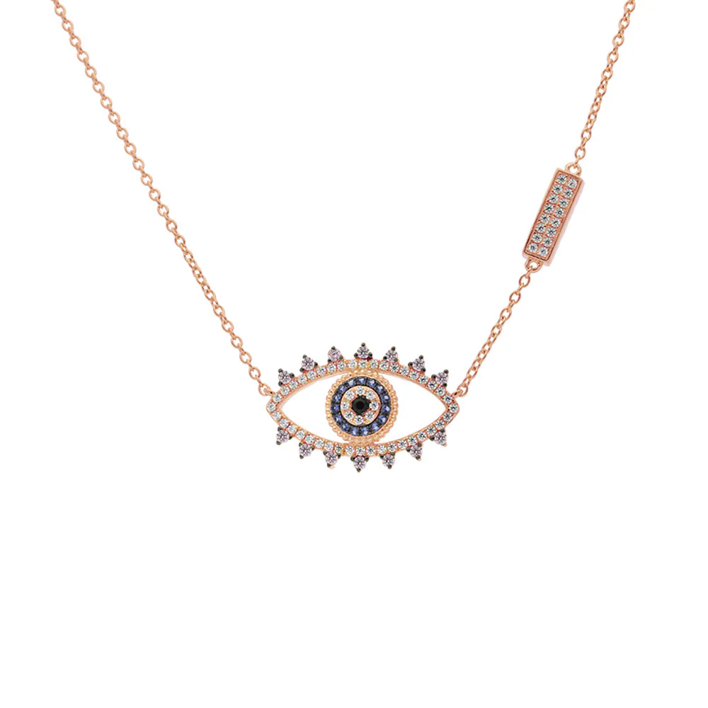 Gold Plated CZ Evil Eye Pendant - Image 4