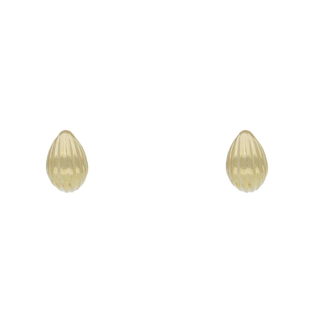 Gold Plated Molten 6 Row Earrings