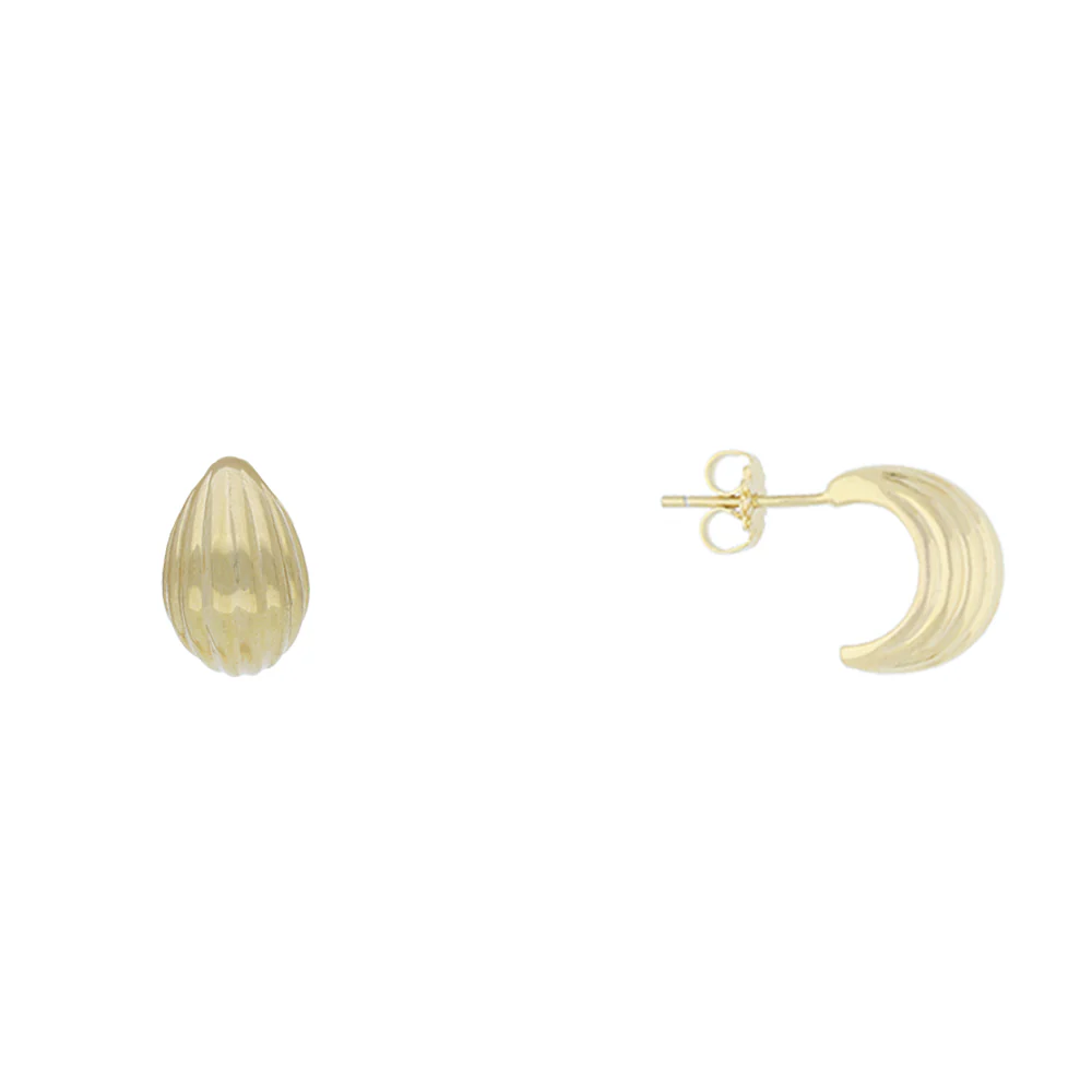 Gold Plated Molten 6 Row Earrings - Image 2