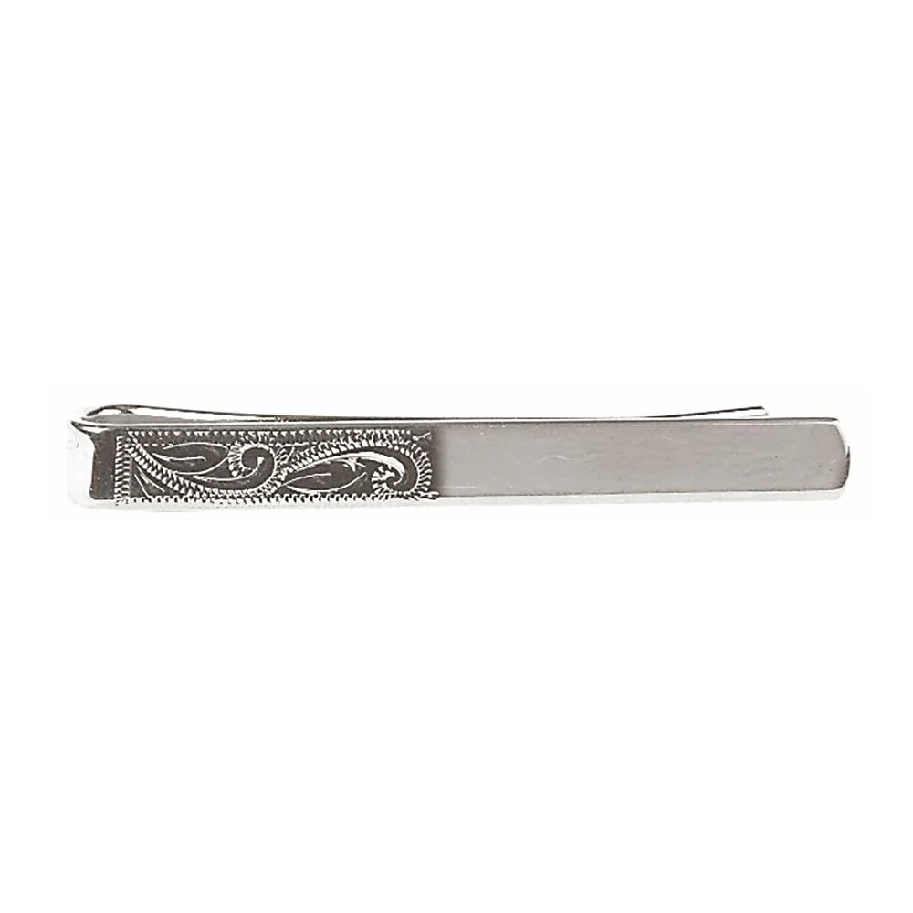 Half Engraved Design Tie Slide