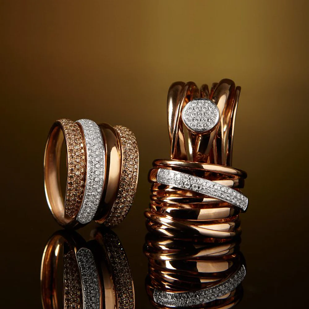 K Di Kuore Rose Diamond Pave Ring - Image 3