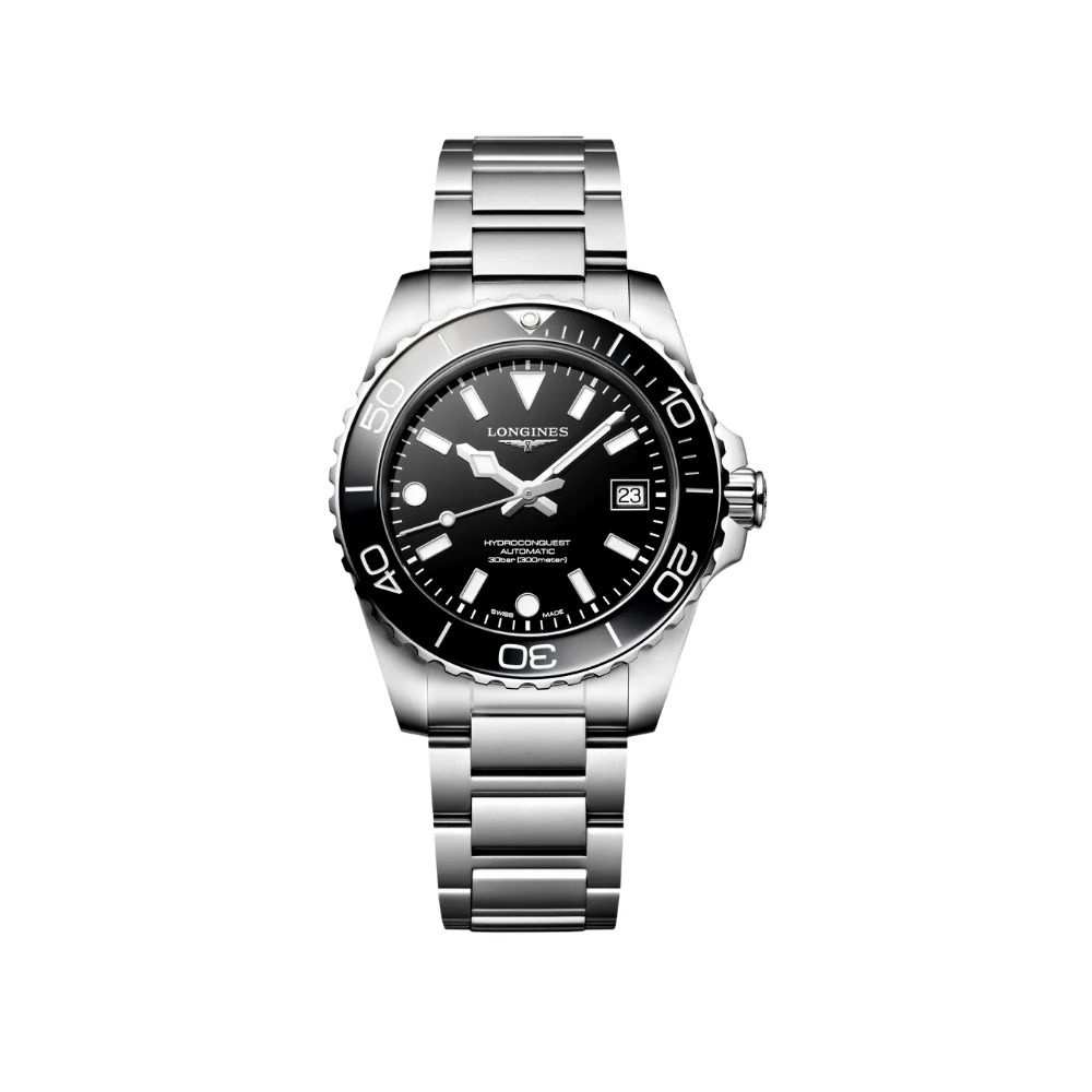 Longines HydroConquest Black Lacquered Dial 39mm Watch