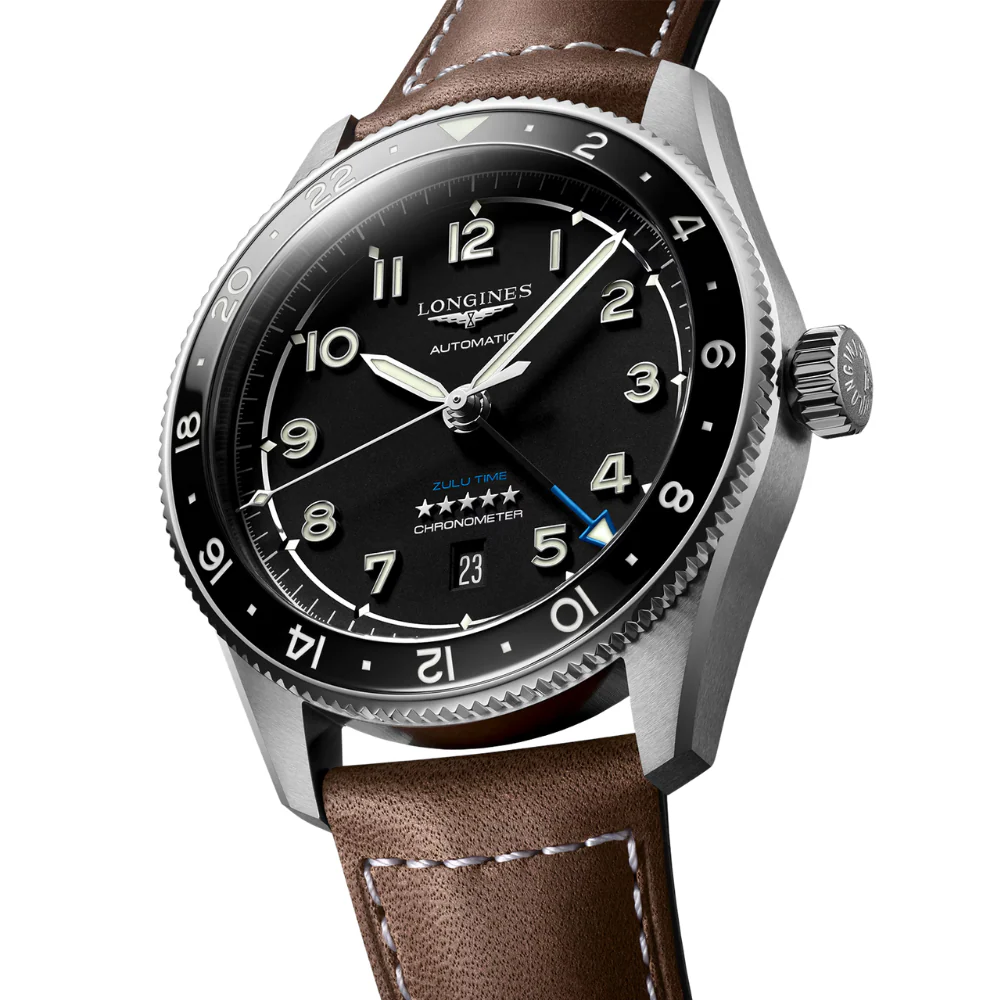 Longines Spirit Zulu Time Black Dial 42mm Watch - Image 5