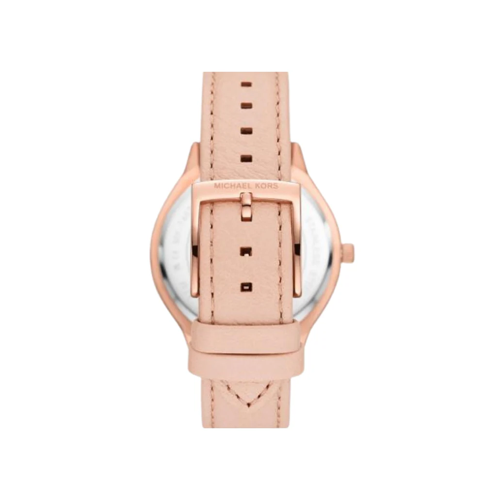 Michael Kors Ladies 38mm Stainless Steel, Rose Plated Silver Dial Watch - Image 2