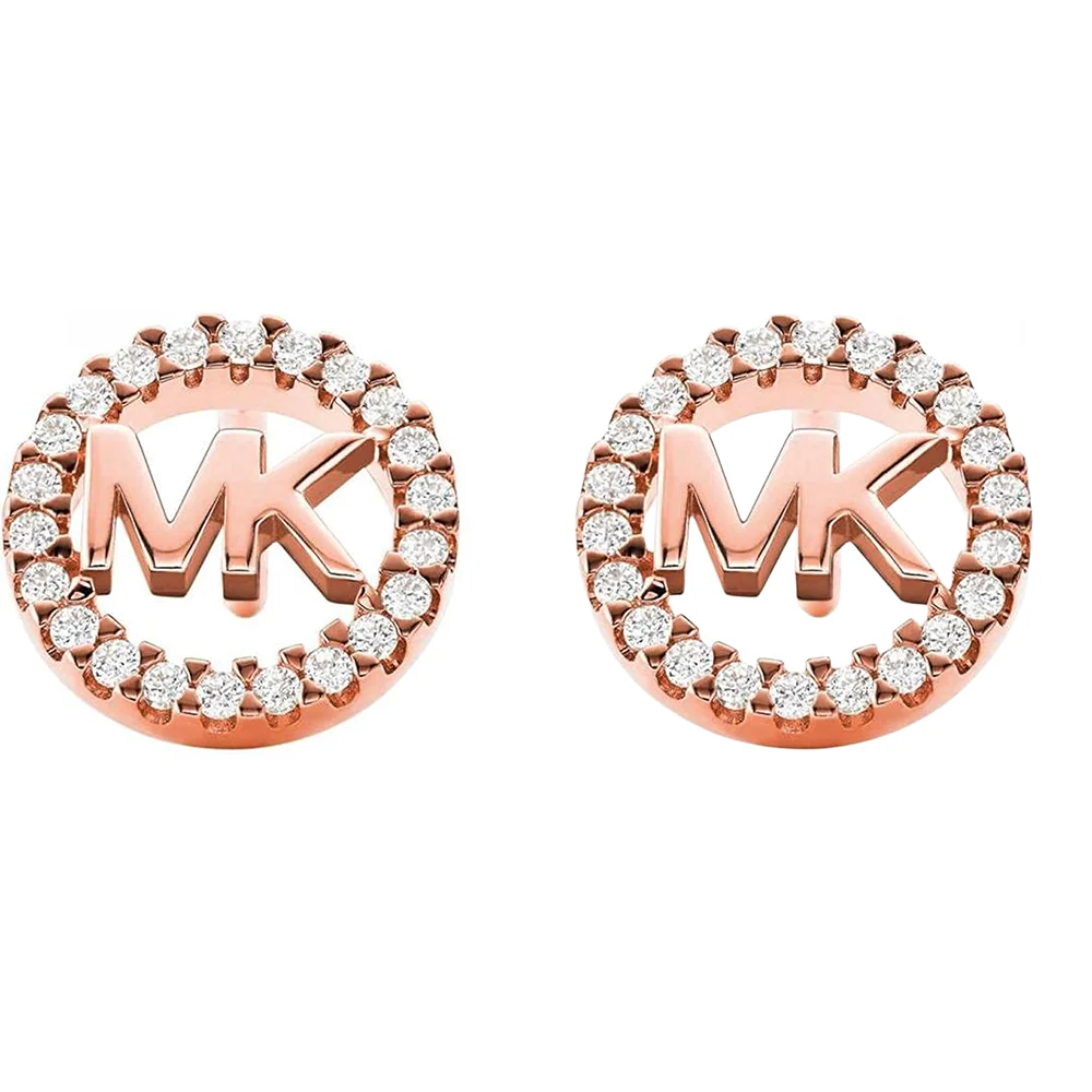 Michael Kors CZ Circle MK Earrings