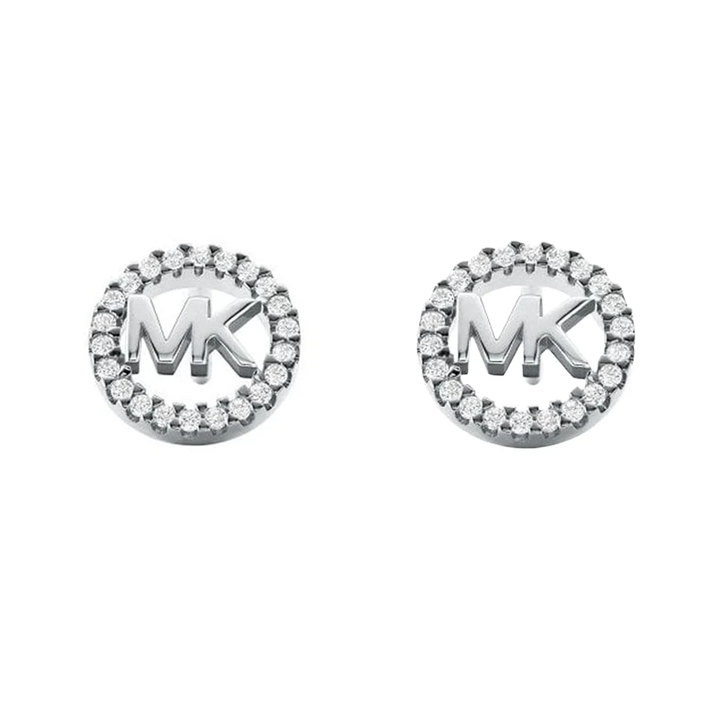 Michael Kors CZ Circle MK Earrings - Image 2