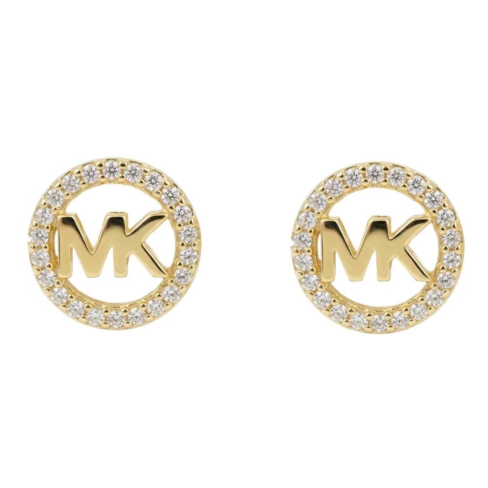 Michael Kors CZ Circle MK Earrings - Image 3