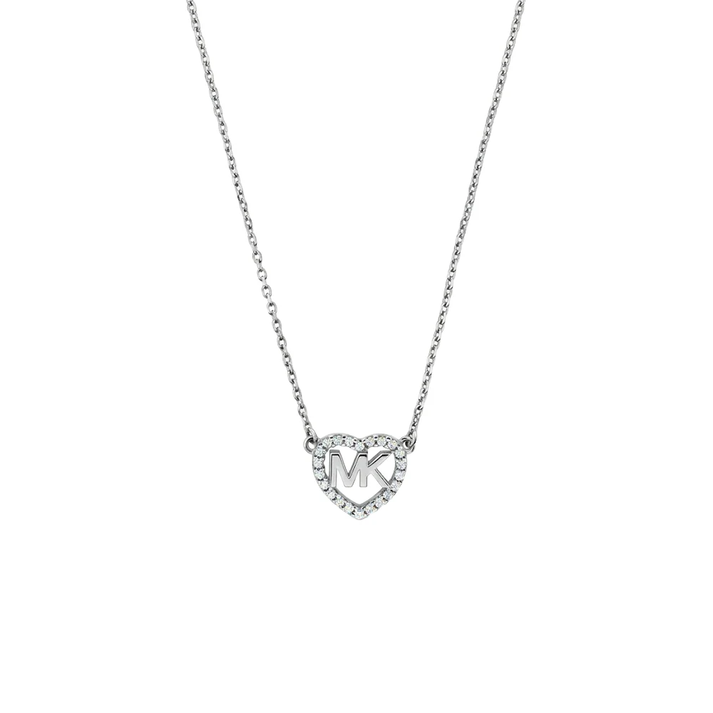 Michael Kors Sterling Silver CZ Heart Pendant
