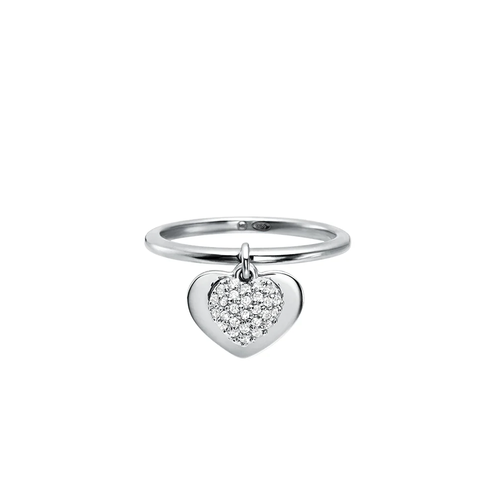 Michael Kors Sterling Silver CZ Pave Heart Ring