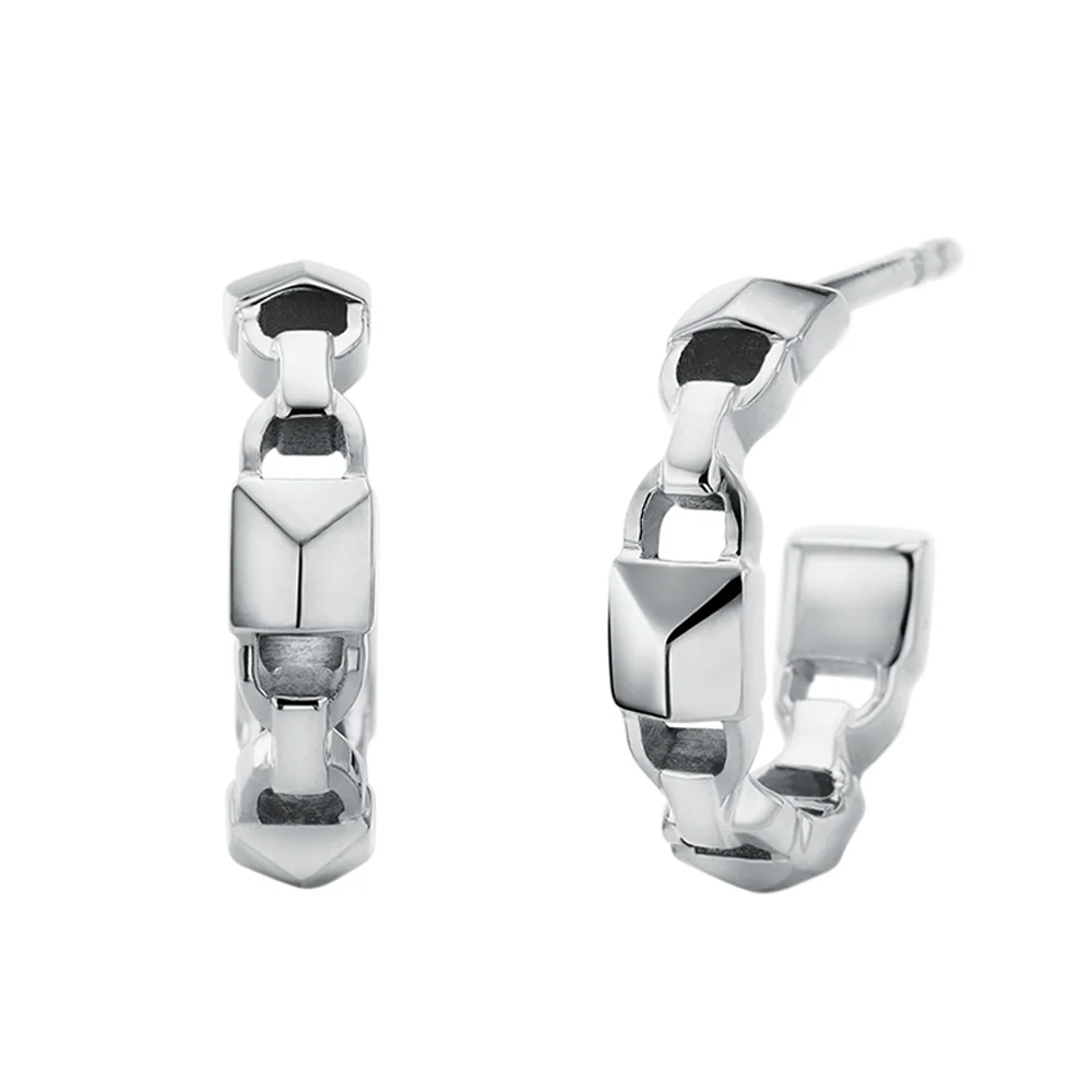 Michael Kors Sterling Silver Mercer Huggie Hoops - Image 2