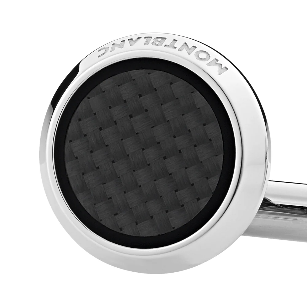 Montblanc Black Carbon Round Cufflinks - Image 3