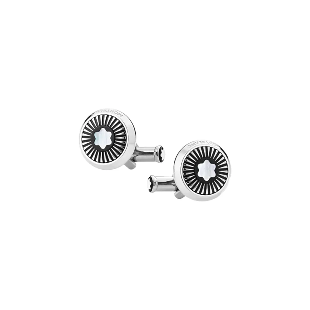 Montblanc Ray Pattern Round Cufflinks