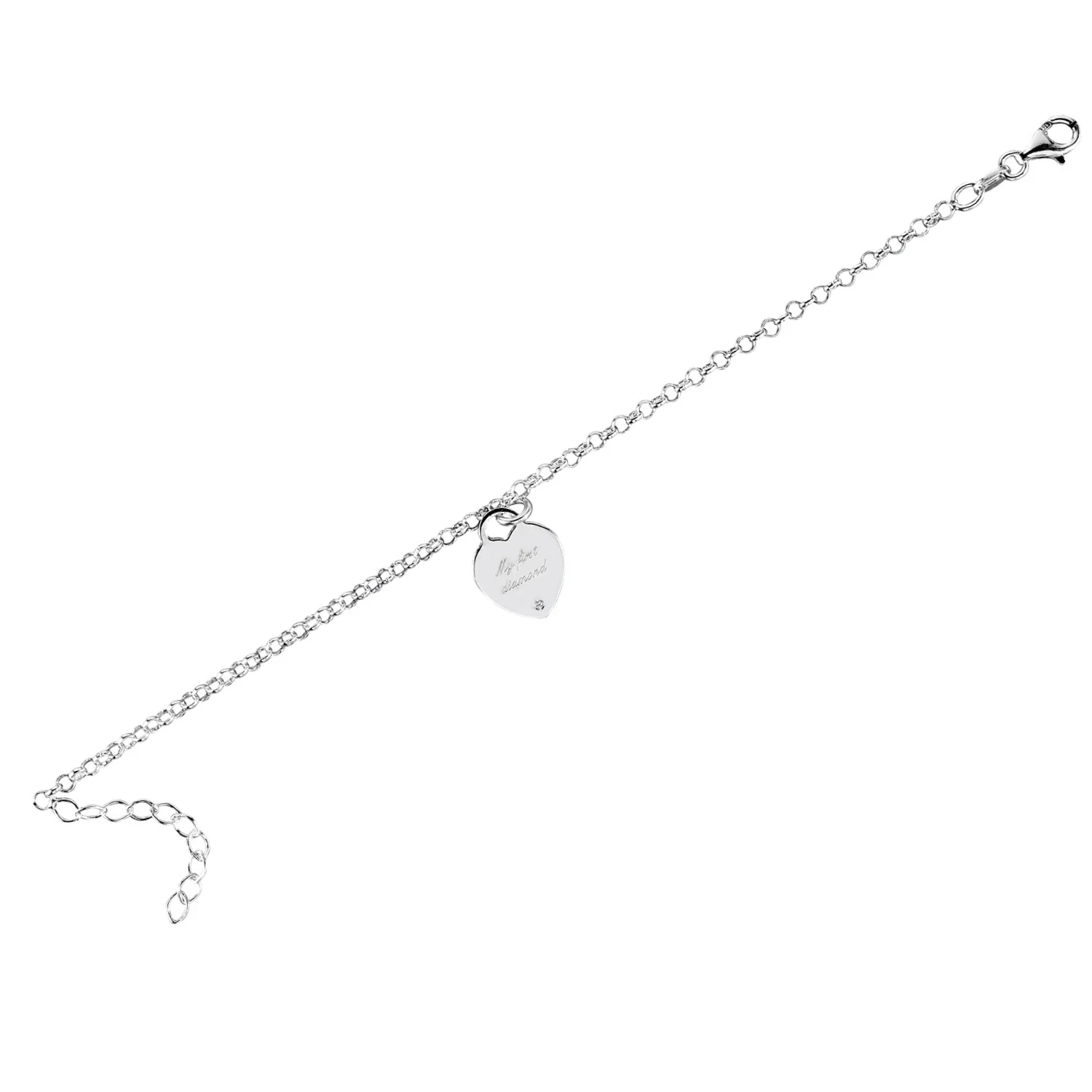 'My First Diamond' Sterling Silver Bracelet