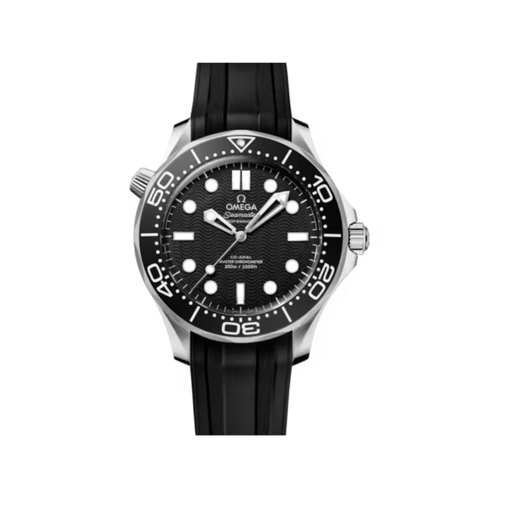 Omega Seamaster 300 Rubber Strap Black Dial Watch
