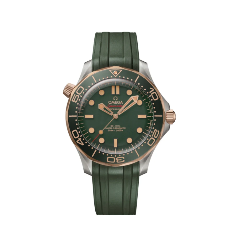Omega Seamaster Diver 300M 42mm Titanium & Bronze Gold and Rubber Strap Watch