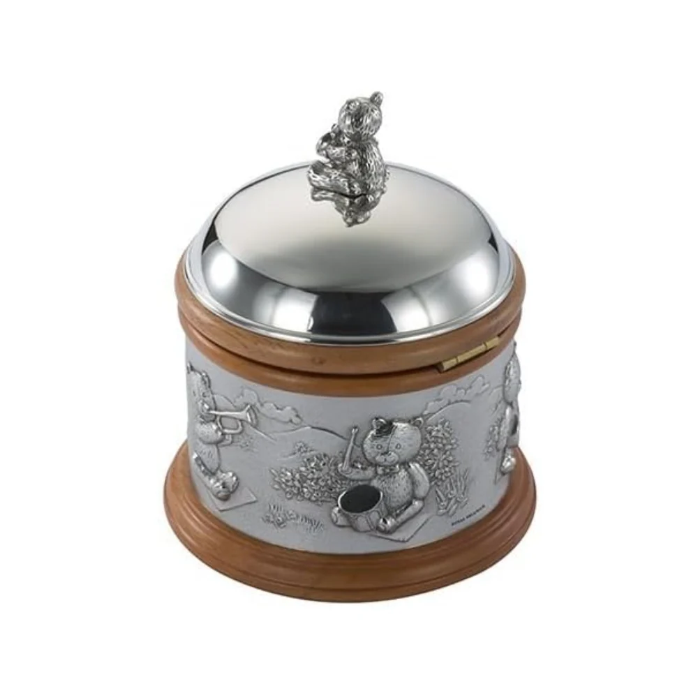 Pewter Music Box with Teddies - Image 3
