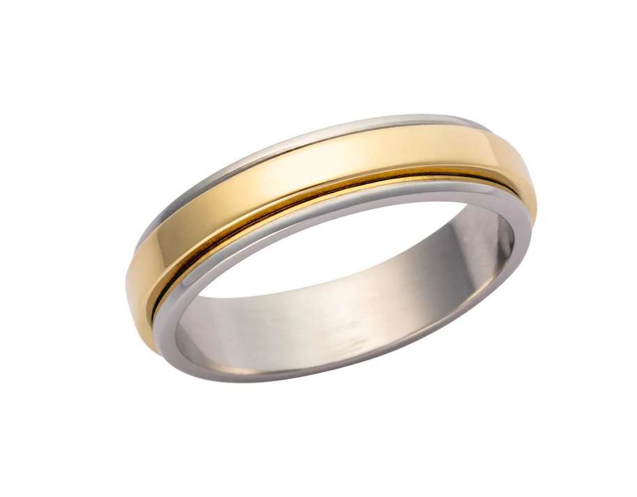 Platinum 600 and 18ct Yellow Gold 5mm Gents Wedding Band
