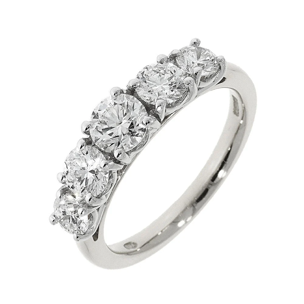 Platinum Five Stone Diamond 1.54ct Ring