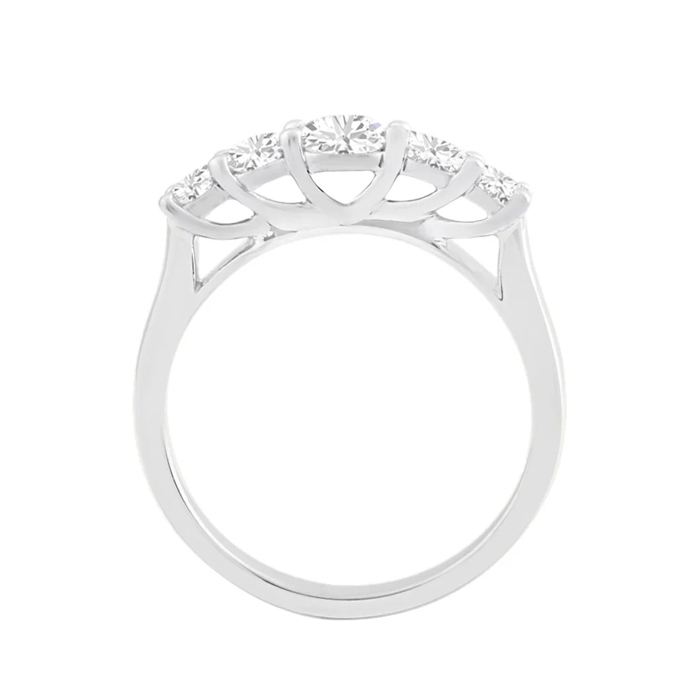 Platinum Five Stone Graduated Diamond Engagement Ring - Image 2