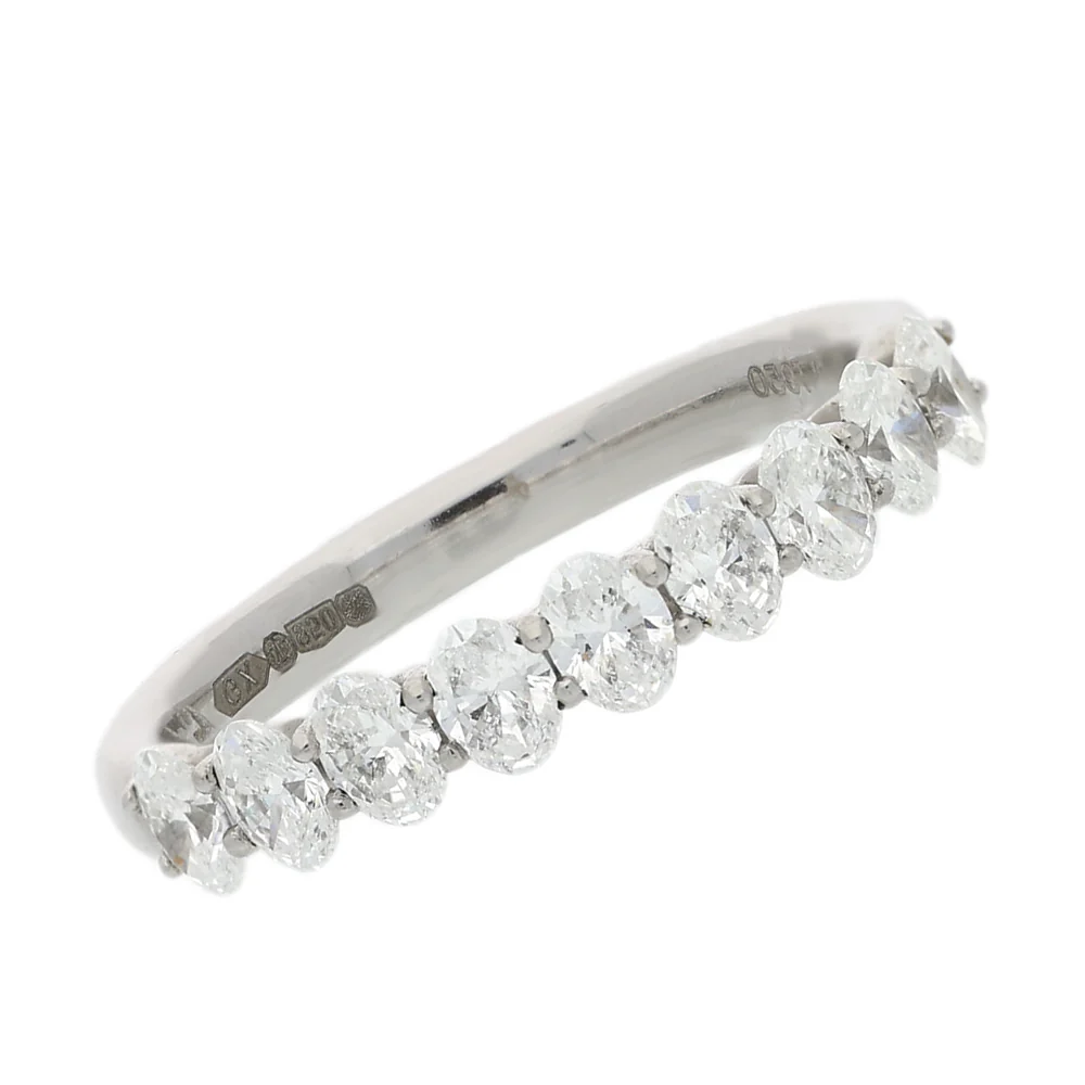 Platinum Nine Oval Diamond Eternity Ring