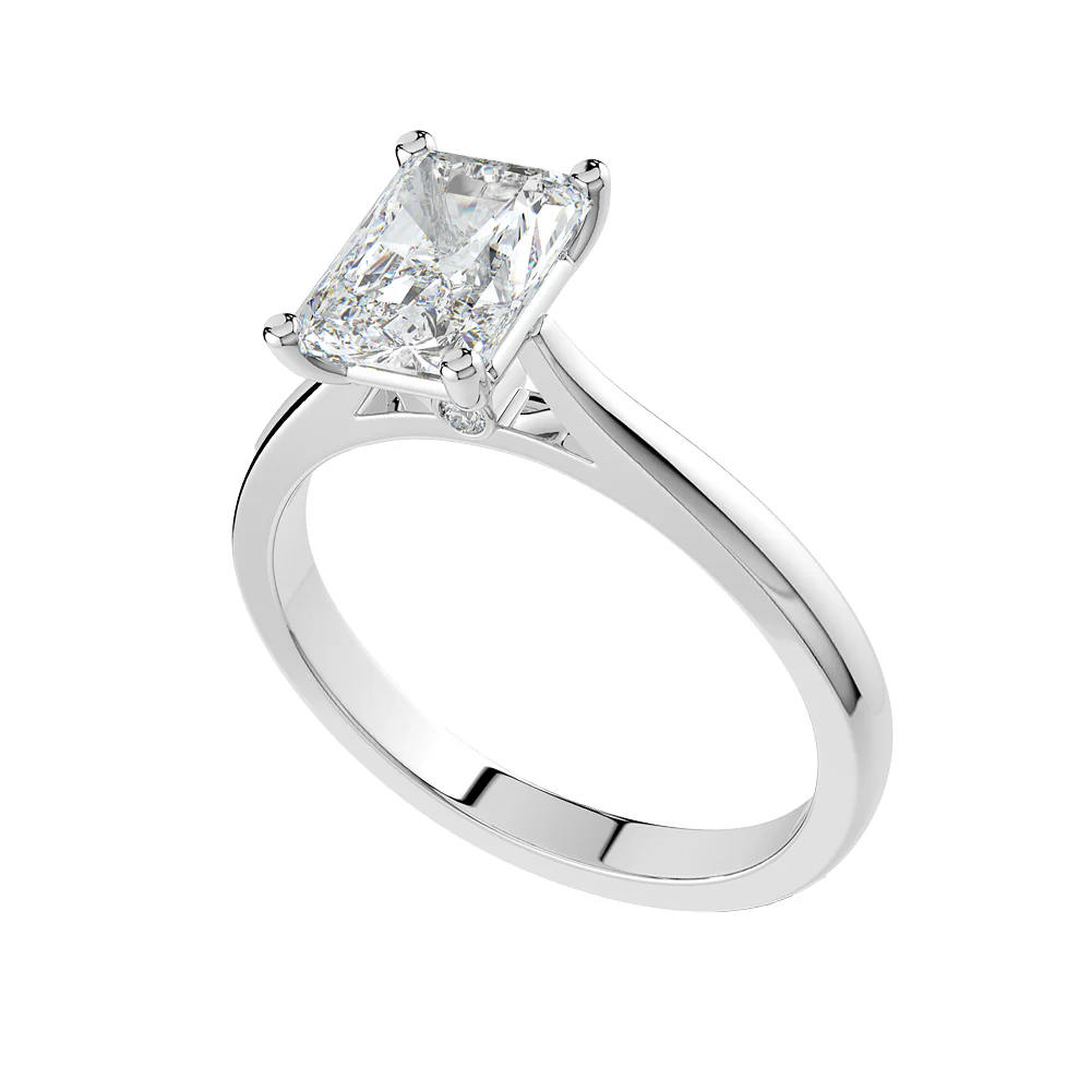 Platinum Radiant Diamond Solitaire Engagement Ring - Image 3