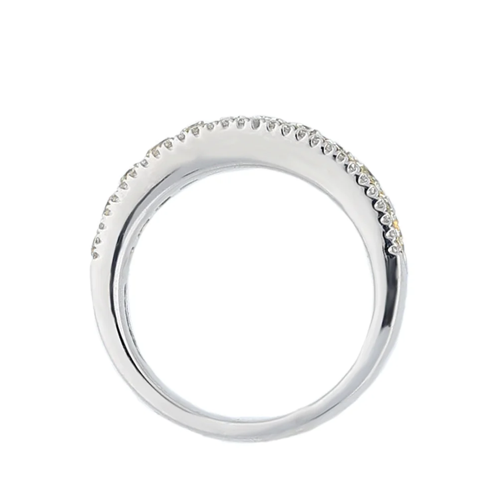 Platinum Yellow Diamond Three Row Ring - Image 3