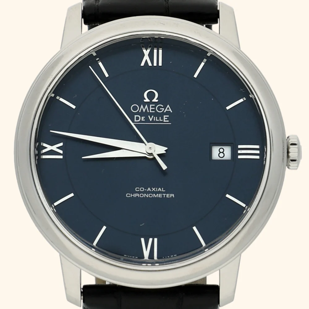 Pre-Owned OMEGA De Ville Prestige 39.5mm Navy Dial Watch - Image 3