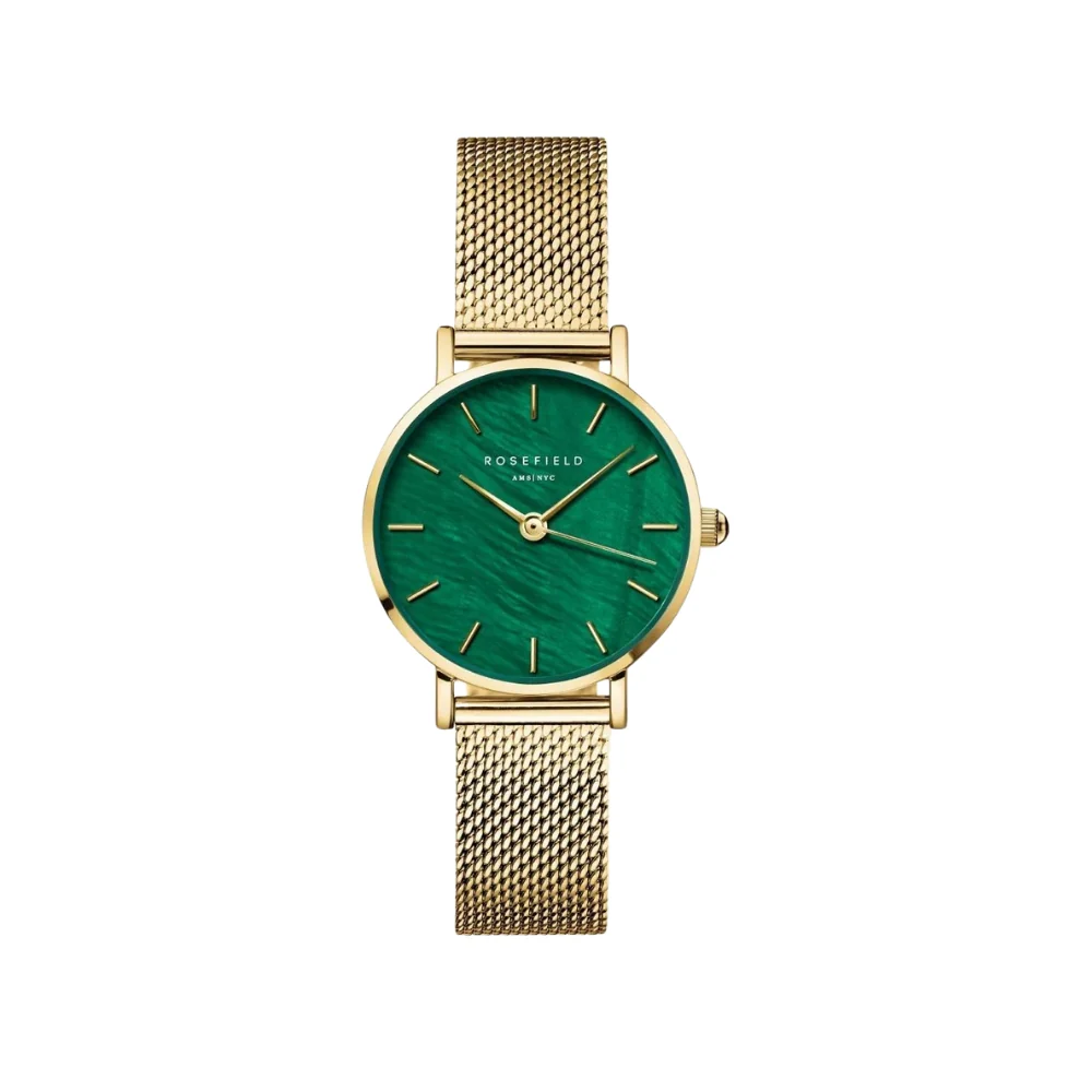 Rosefield Small Edit Emerald Mesh Watch