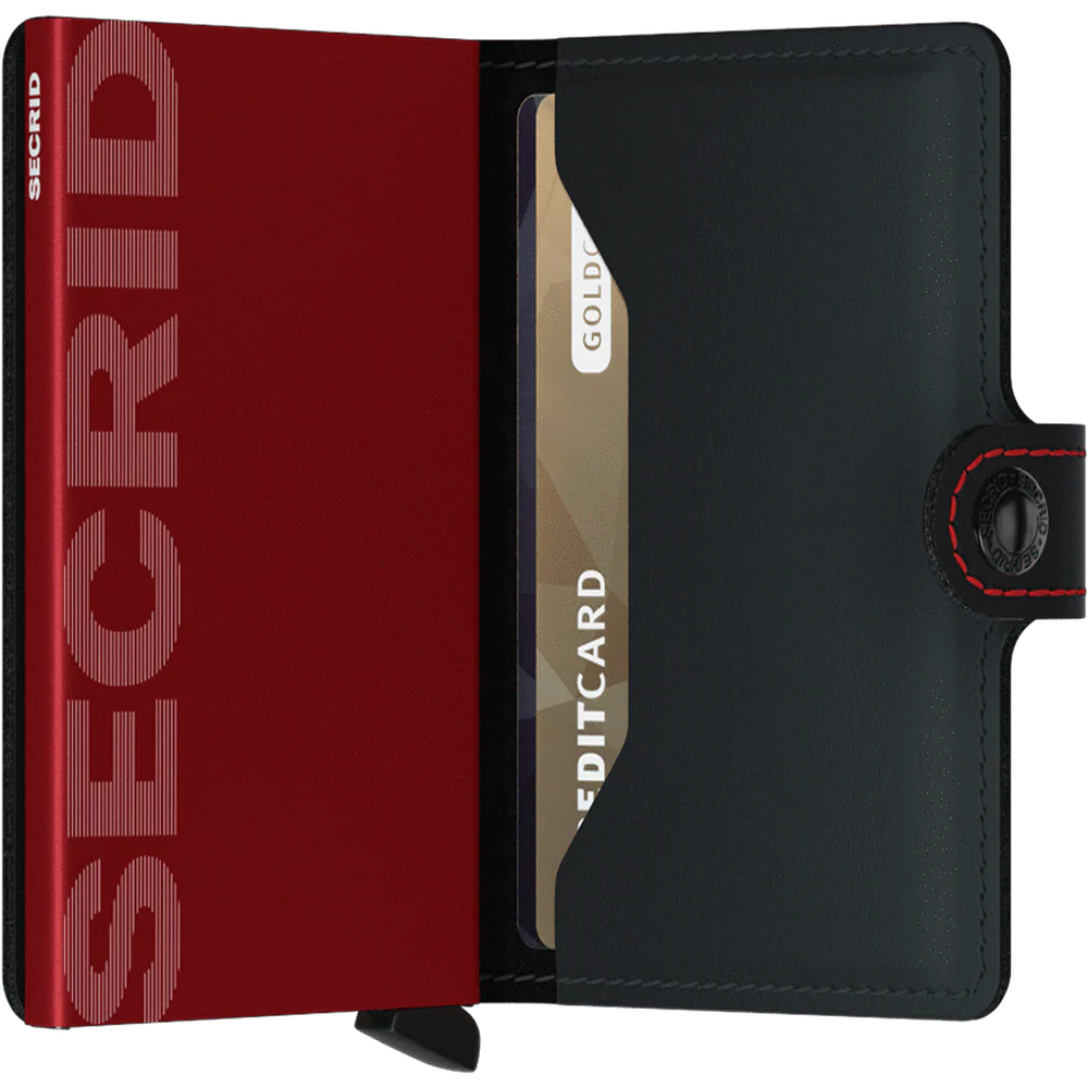 Secrid Matte Black and Red Mini Wallet