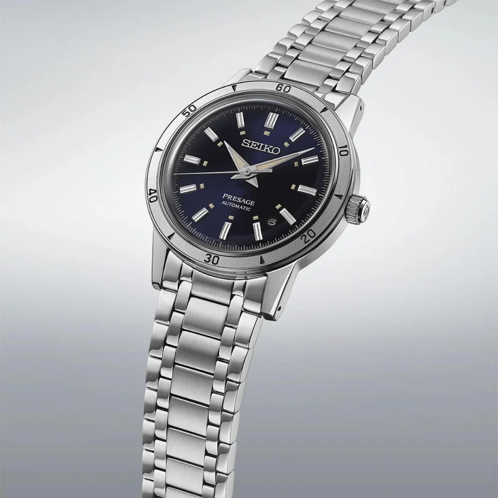 SEIKO PRESAGE Style 60's Navy Dial Bracelet Watch - Image 3
