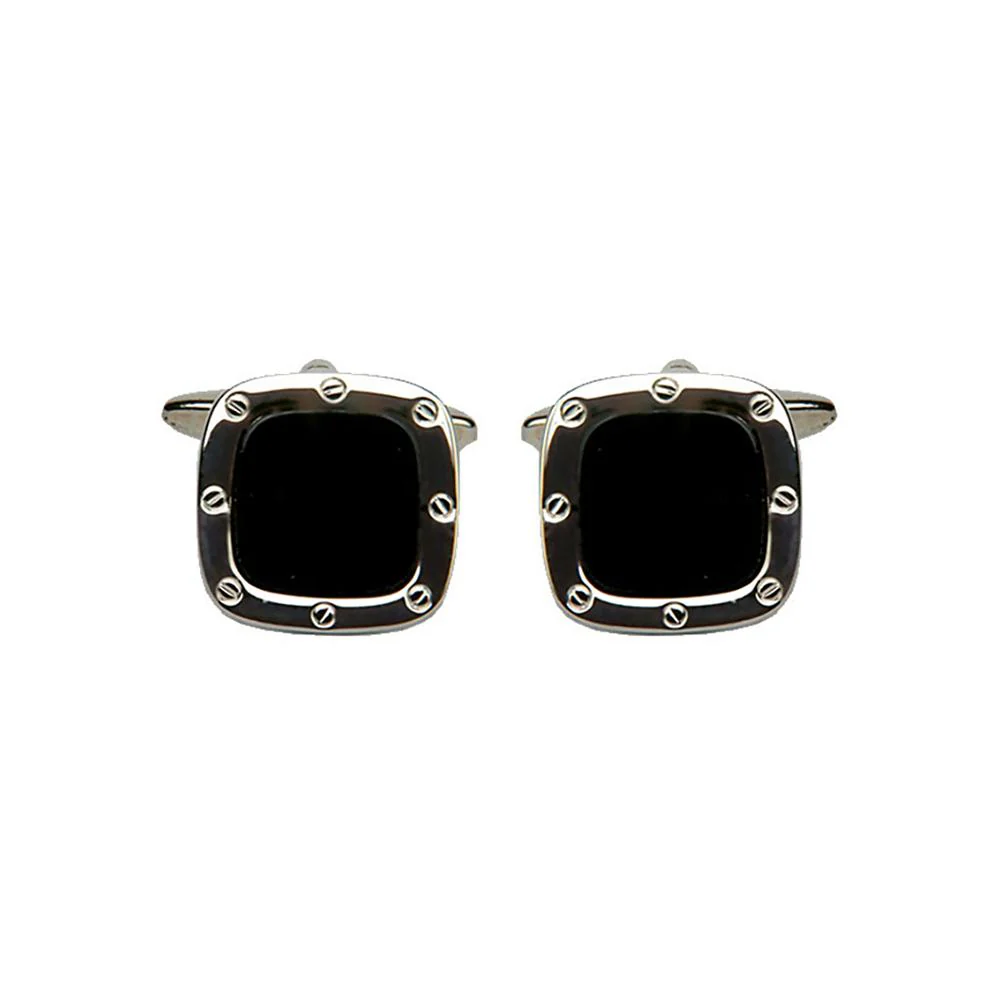 Silver & Black Onyx Square Cufflinks