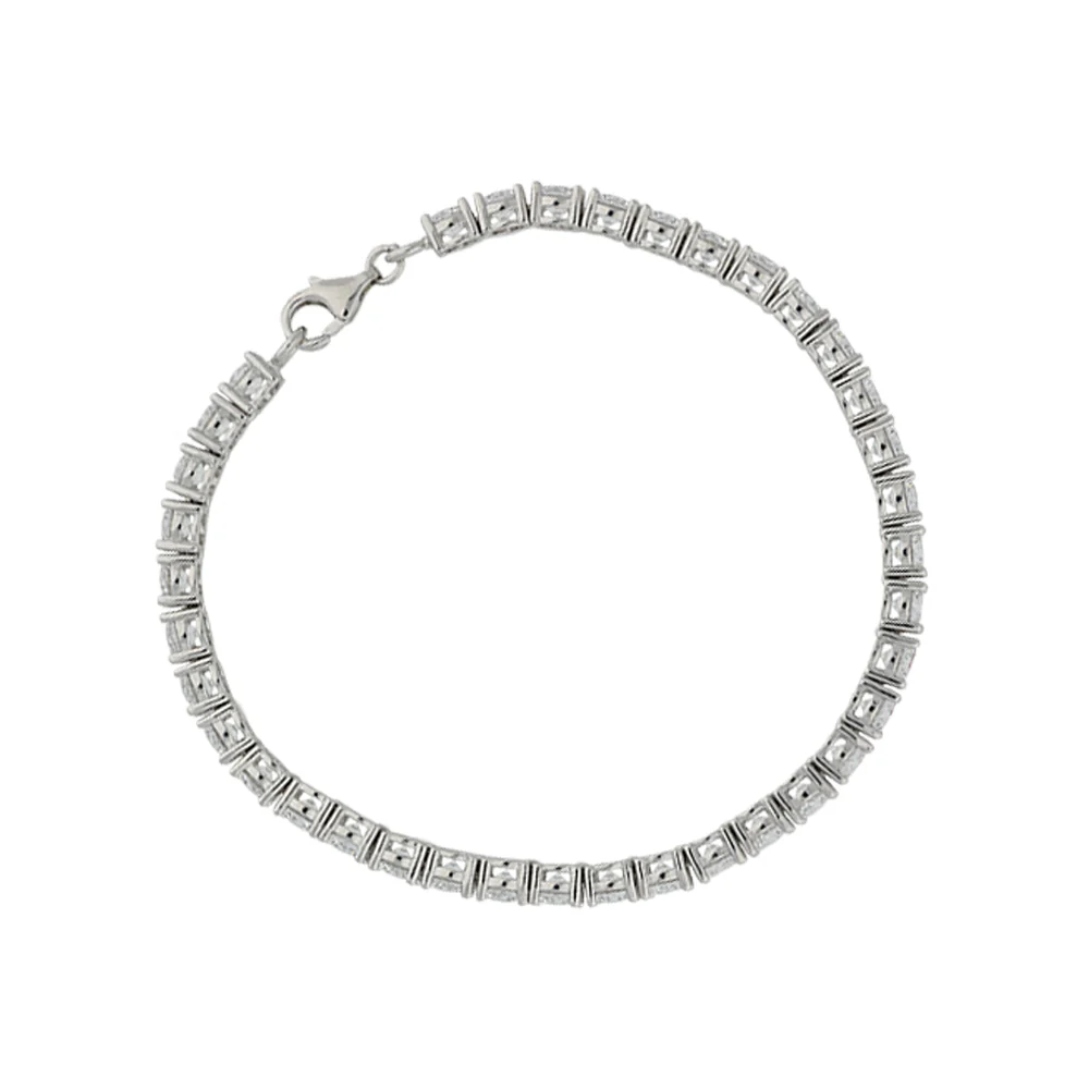Sterling Silver 4mm Zirconia Tennis Bracelet - Image 5