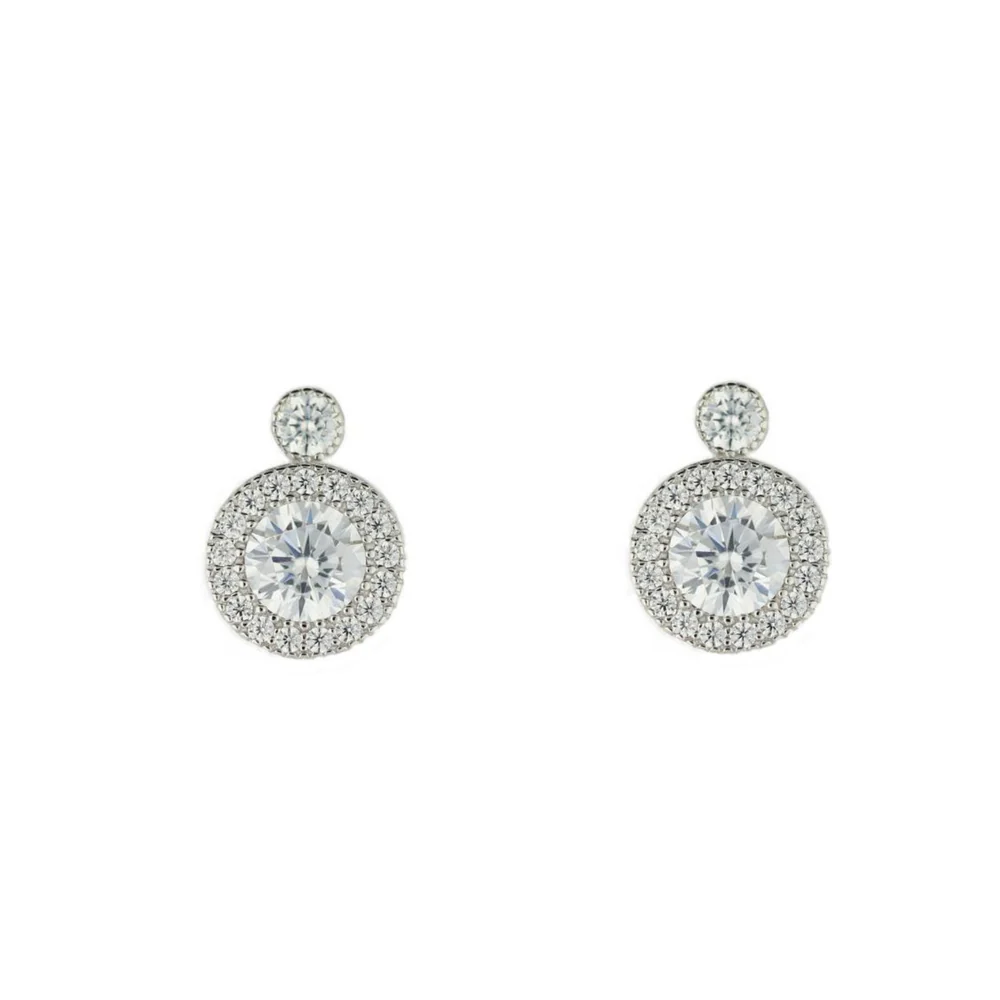 Sterling Silver CZ Stud Earrings