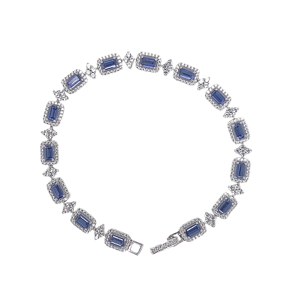 Sterling Silver Emerald Cut Bracelet