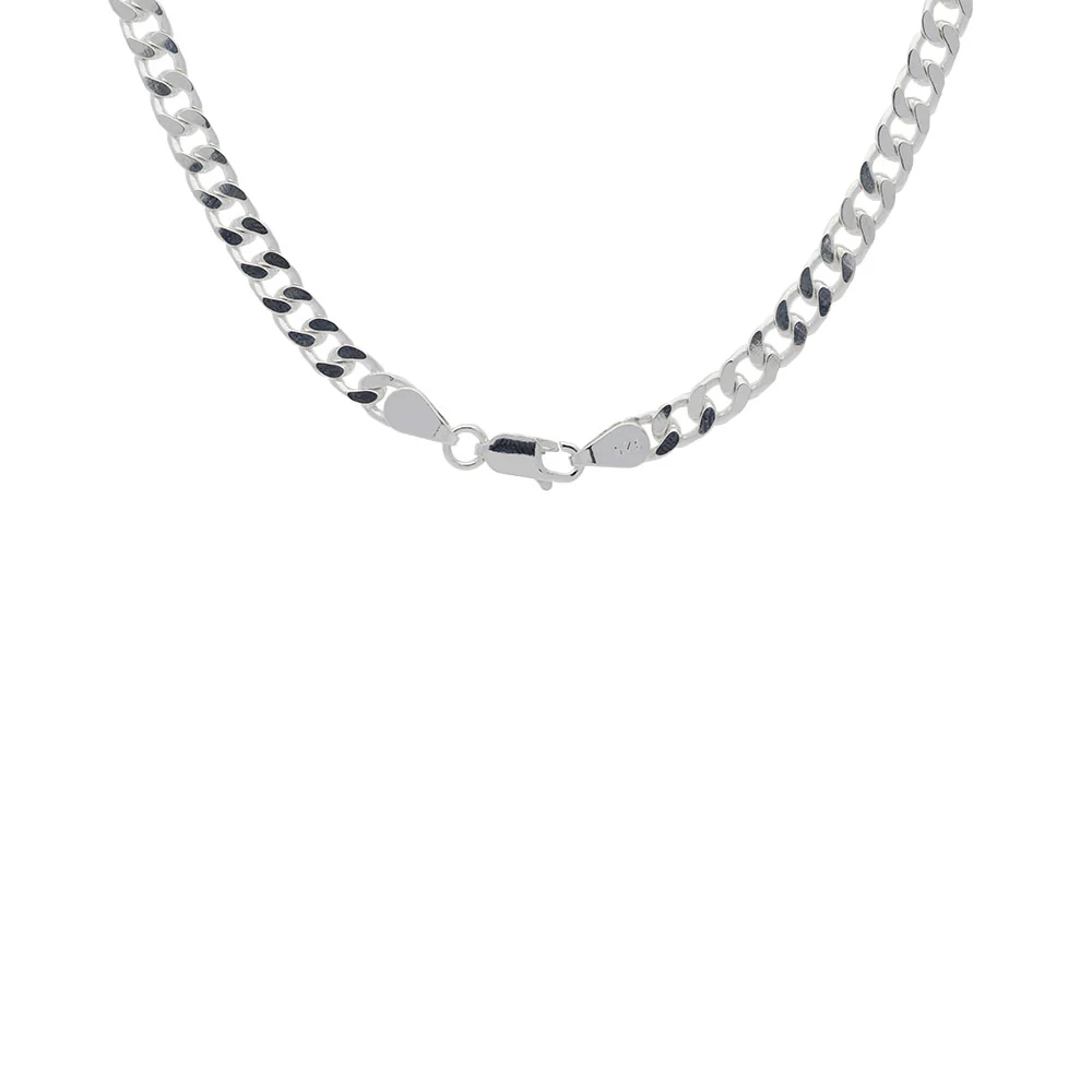 Sterling Silver Flat Curb 20" Men's Chain - Image 2