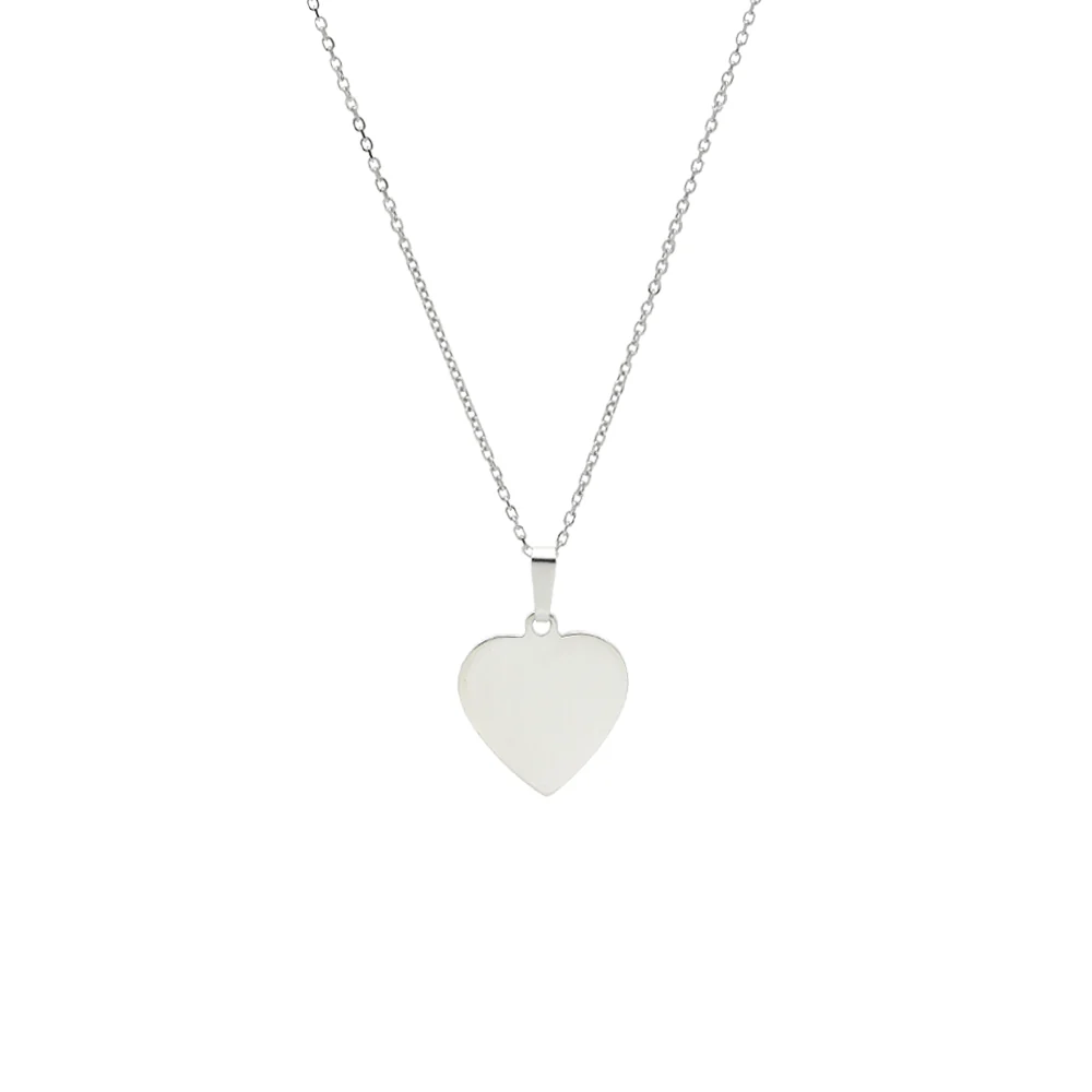 Sterling Silver Heart Disc Pendant