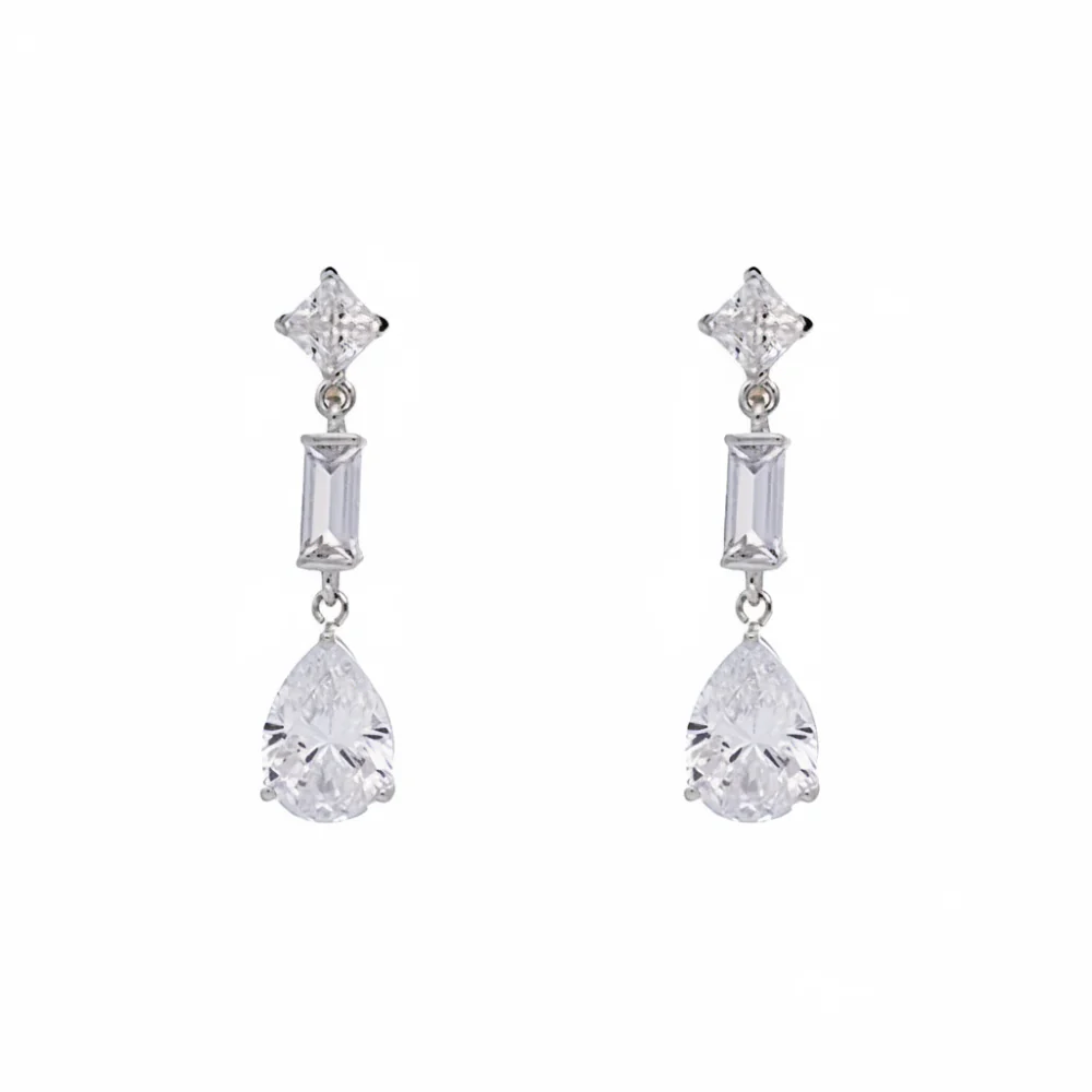 Sterling Silver Mix Shape Drop Earrings